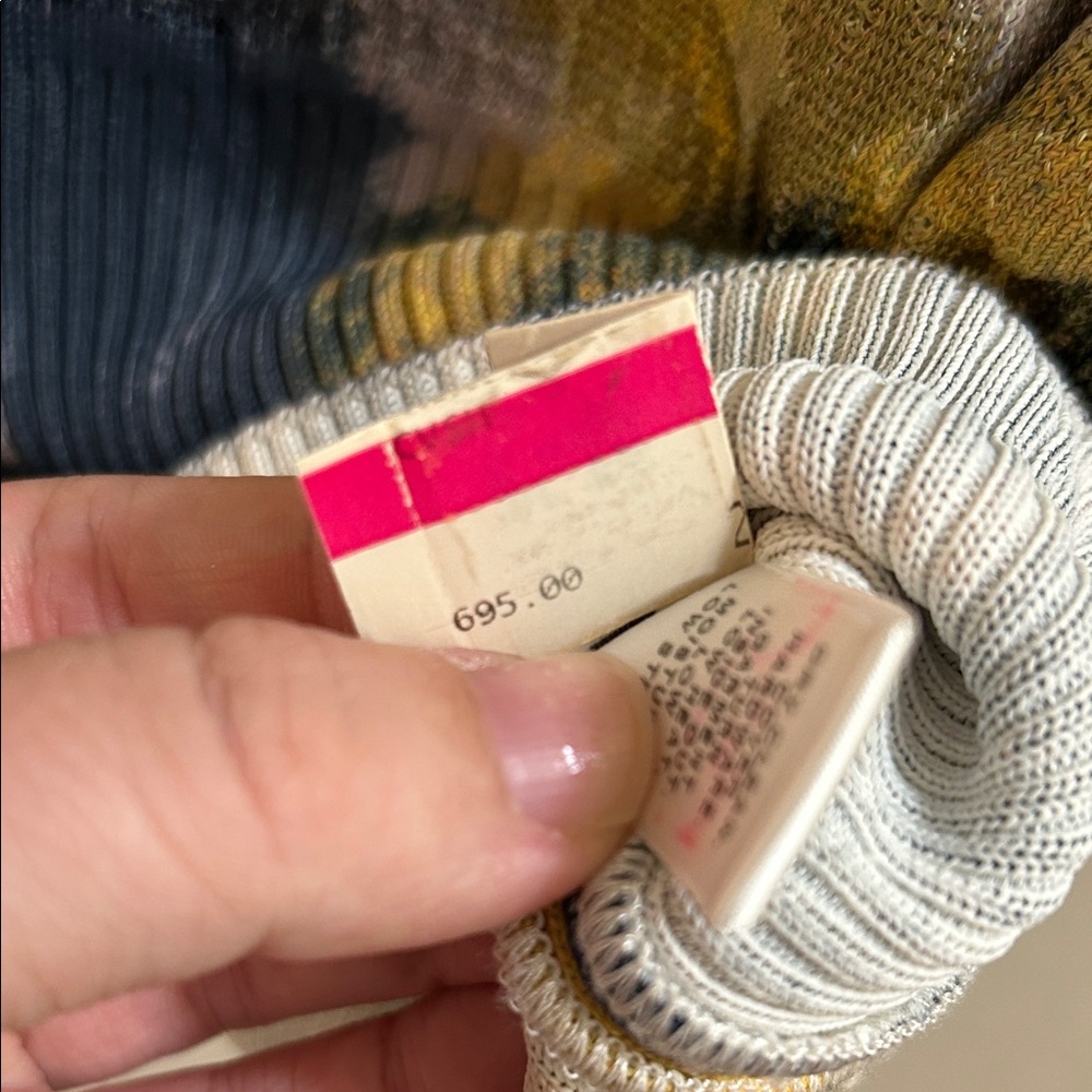 St. John Yellow and Blue Patterned Cardigan* - Picture 6 of 11